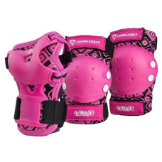 Ochraniacze na rolki dla dziewczynki Flying Eagle Celler Pro Junior S (3,5-6 lat) różowe 