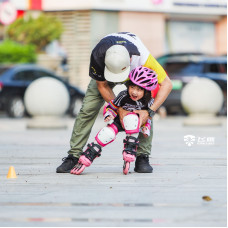 Rolki dla dziewczynki Rolki Regulowane Flying Eagle S7 Speed różowe 32-36 