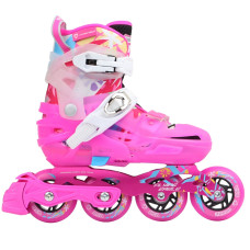 Rolki dla dziewczynki Rolki Regulowane Flying Eagle S6C różowe