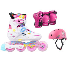 Komplet do jazdy na rolkach Flying Eagle ND Nadia różowy 28-32
